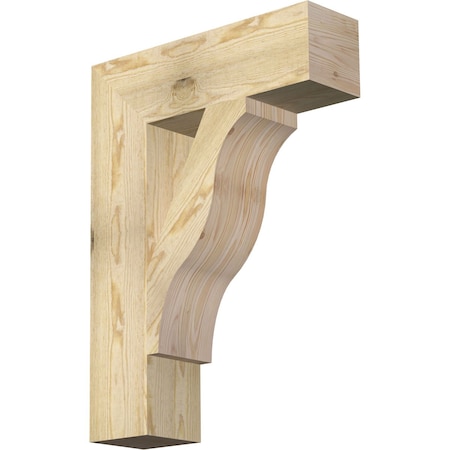 Ekena Millwork Funston Block Rough Sawn Bracket, Douglas Fir, 6"W x 22"D x 30"H BKT06X22X30FST05RDF